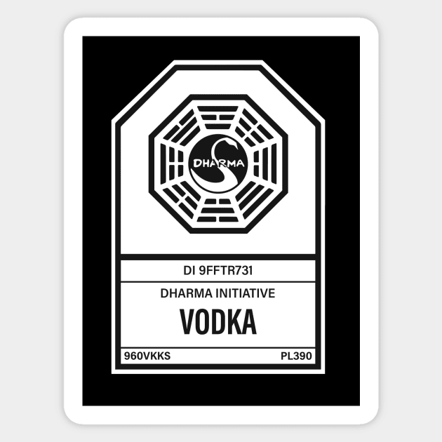 Dharma Initiative Vodka Sticker by n23tees